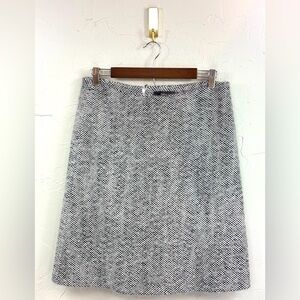 KULSON Angora Wool Skirt Made In Italy‎ Size Italian 44 US 8 Black White Office